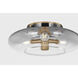 Gunner 3 Light 15 inch Patina Brass Flush Mount Ceiling Light